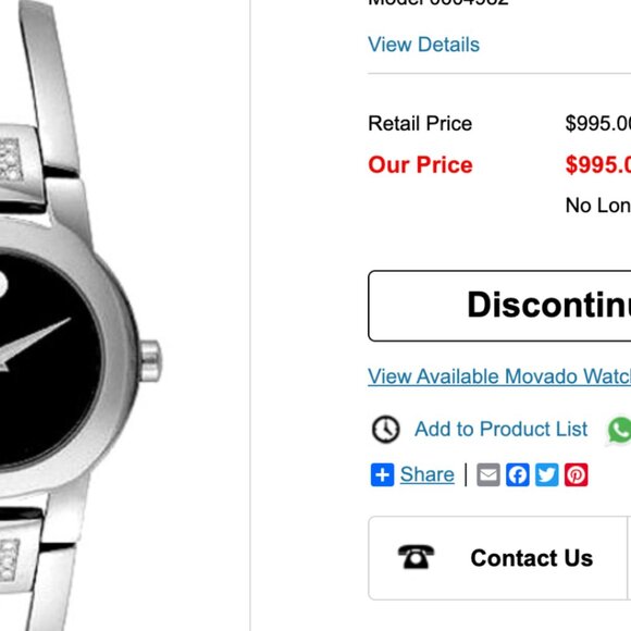 Movado Diamond Watch